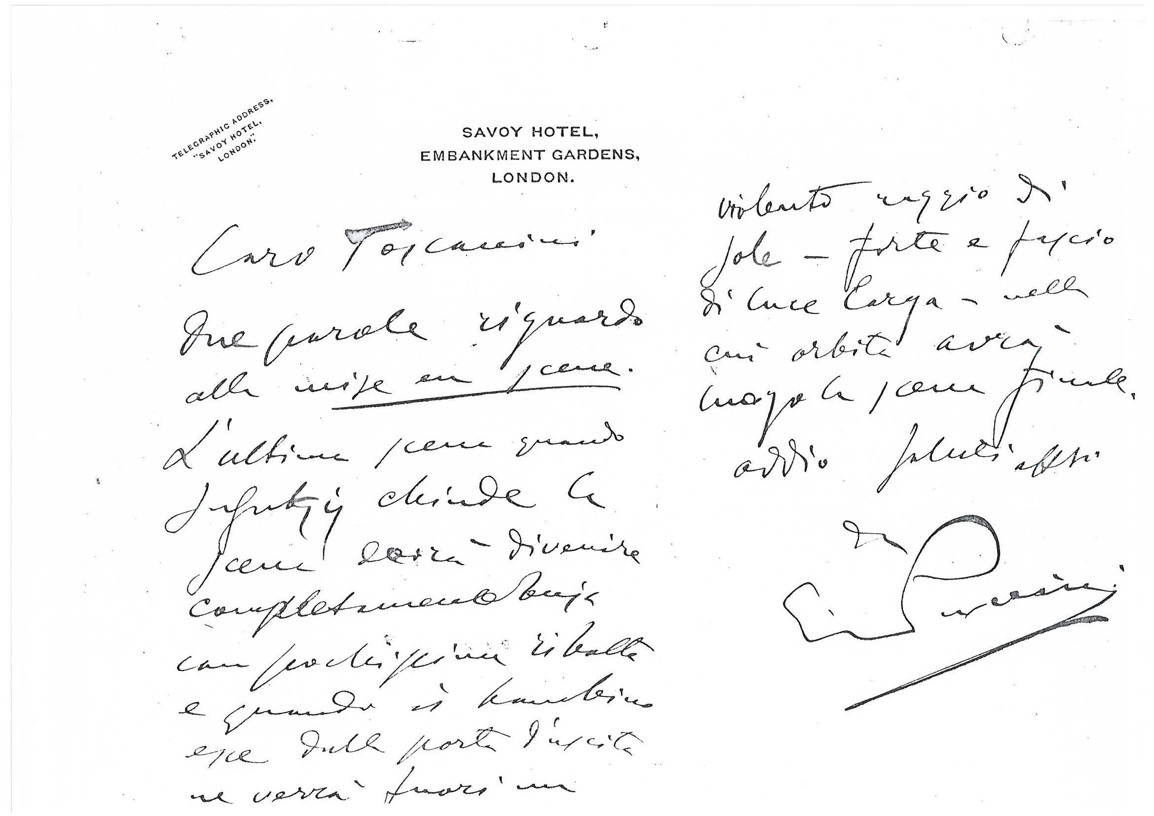 lettera a Toscanini